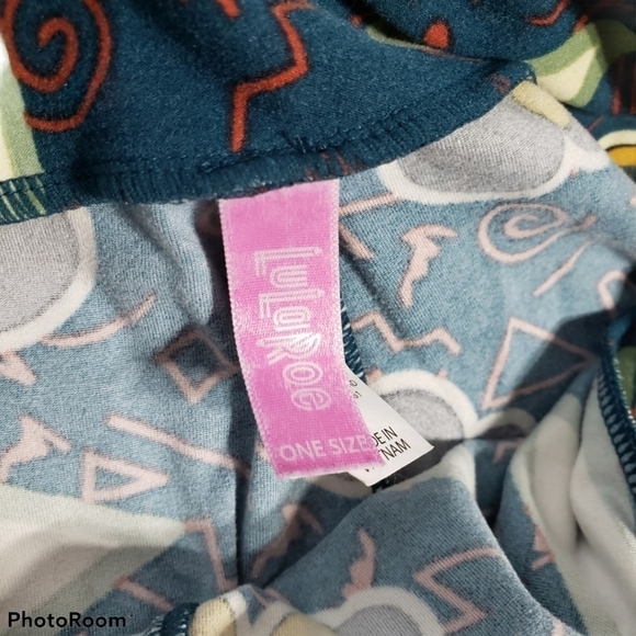 LuLaRoe Disney Minnie Mouse with Bow  Leggings Blue and Gold Pants EUC One Size - Picture 3 of 4